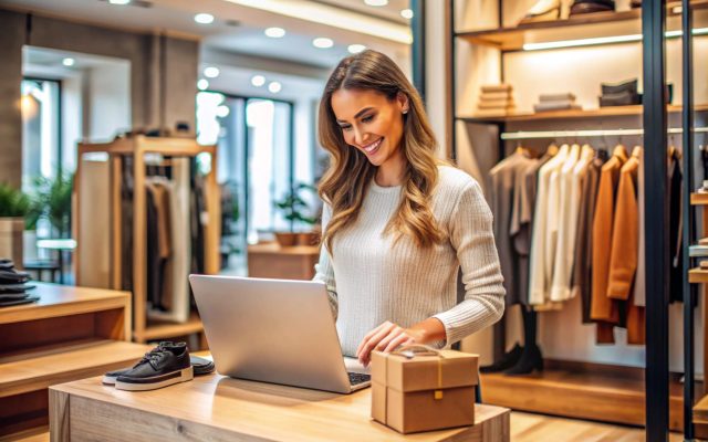 Efficient Click-and-Collect Service Customer Picking Up Online Order from Store